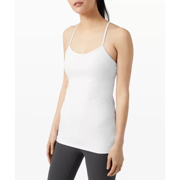 Lululemon Power Y Tank Bra Top Racerback Active Tank sz 4 White - Picture 7 of 8